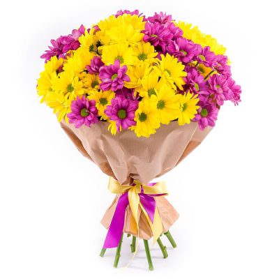 Букет хризантем «Солнечный»
