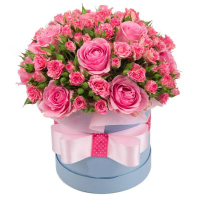 Шикарный букет роз в коробке «Розовая мечта»