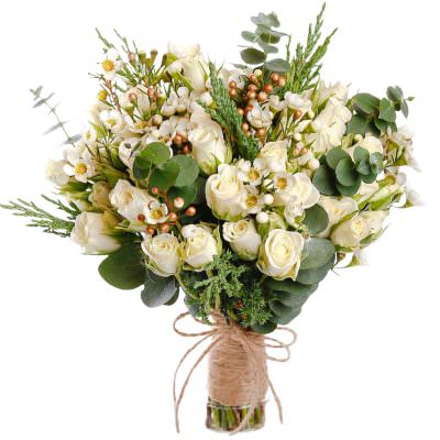 Букет из белых роз «Снежное утро»