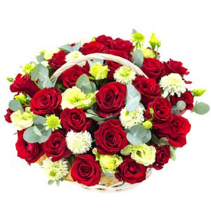 Корзина с цветами «Чудо весны» сверху